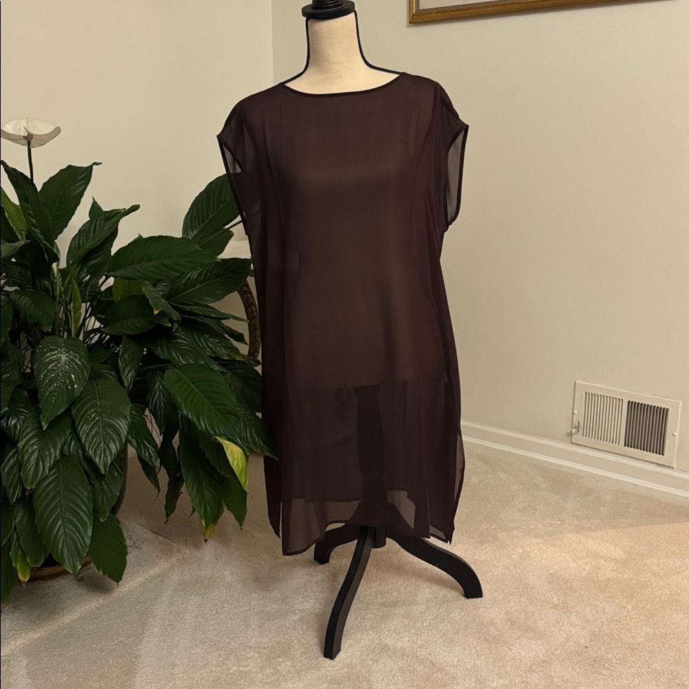 Eileen Fisher Sheer Burgundy Tunic.never worn.
